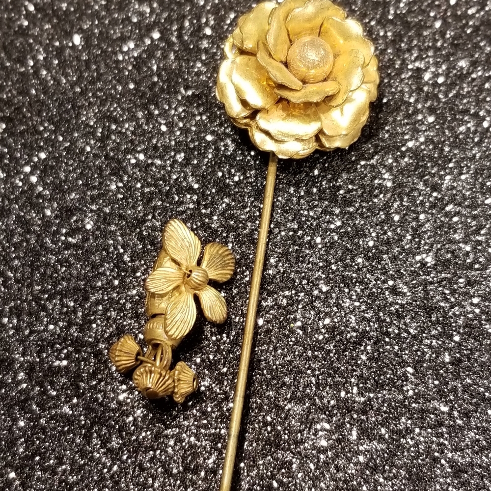 Vintage Miriam Haskall Gold Tone Stick Pin - Picture 5 of 8